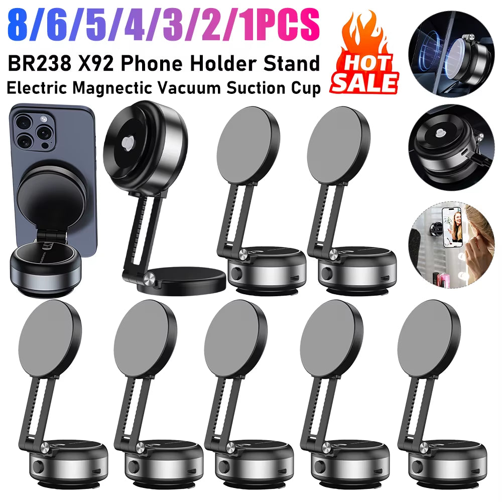 8/2/1PCS BR238 X92 Mobile Cellphone Bracket Electric Magnetic Phone Holder Stand Mini 360° Adjustable Car Mount Phone Accessorie